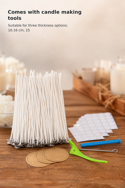60 Cotton Candle Wicks with Candle Making Tools